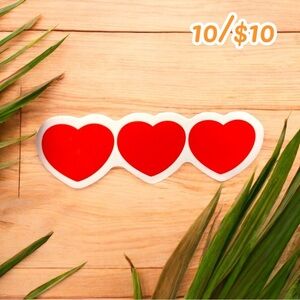 10 / $10 - Triple Red Hearts Sticker - Journal / Scrapbook